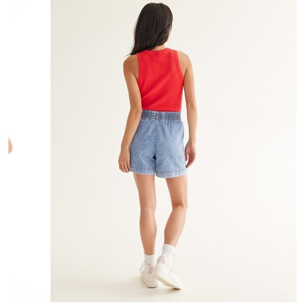 Reitmans Blue Jean Shorts High-Waisted Relaxed Fit
